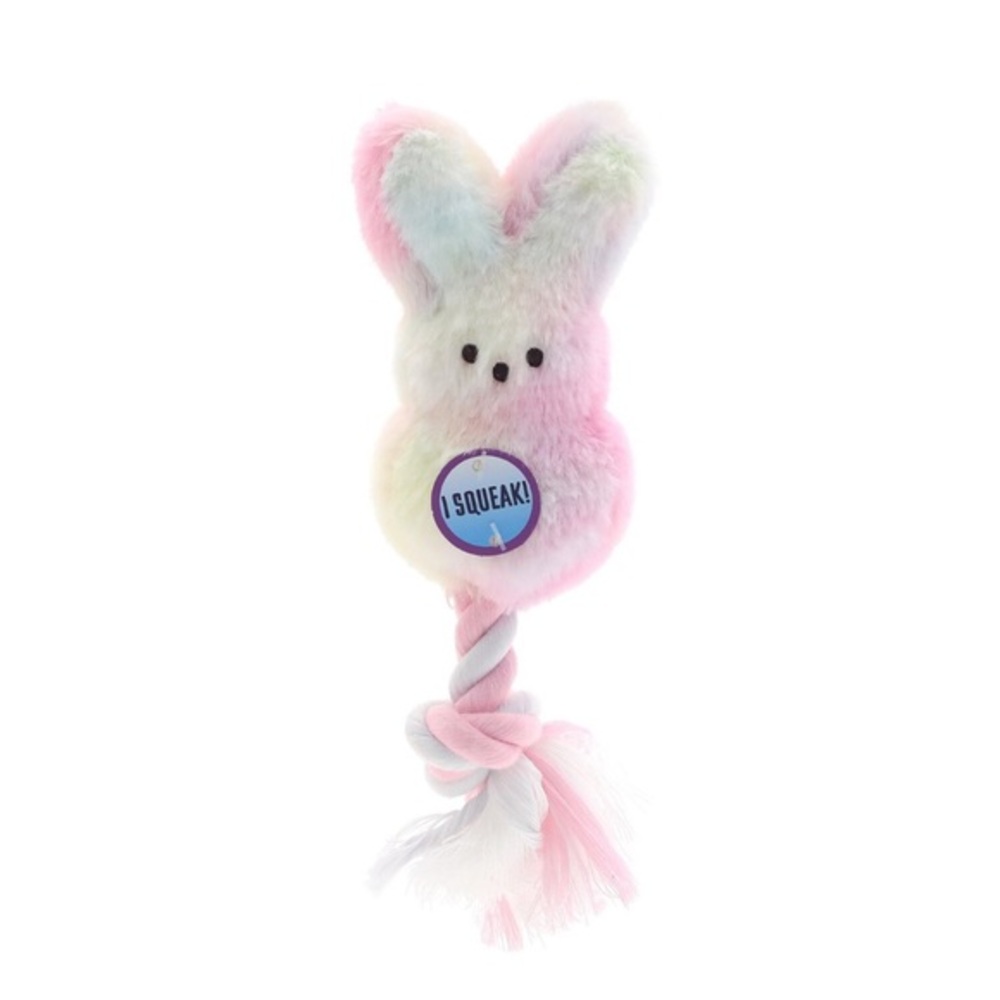 Peeps bunny rabbit nwt Plush Dog Toy with Rope Easter